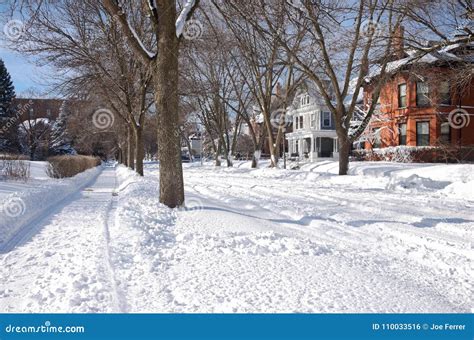 Snow Covered Neighborhood in Summit University Editorial Photo - Image ...
