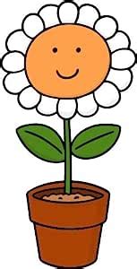 Cute Simple Nursery Happy Smile Flower Plant in Pot Cartoon Vinyl ...