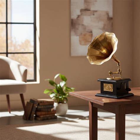 Buy Antique Brass & Wood Gramophone & Decorative Table Decor - Ikiru ...