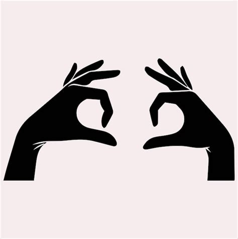 Hands framing vector silhouette on a white background | Premium AI ...