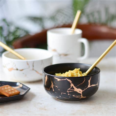 Black Marble Bowl 400 ml Online - Premium Snack Bowl | Nestasia