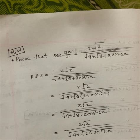 Prove that sec3x/2 = 2 root 2/ root 4 - Brainly.in