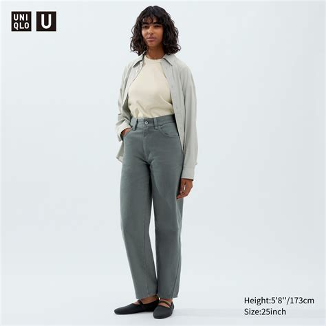 Uniqlo Curved Jeans India Online - Uniqlo Women Jeans Olive