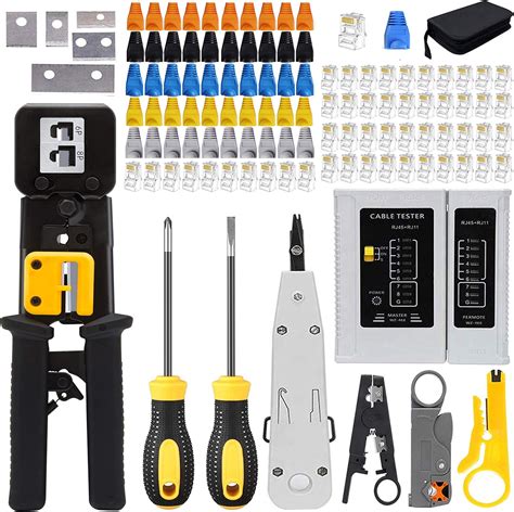 Buy LEATBUY Cat5 Crimper Cat5e Cat6 Crimp Tool Kit RJ45 Crimping Tool ...