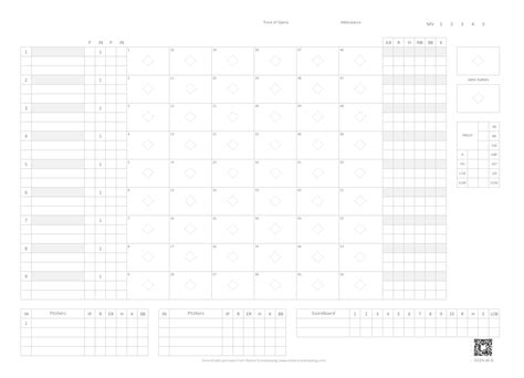 6 Free Printable Baseball Scorecards/Scorebook Pages