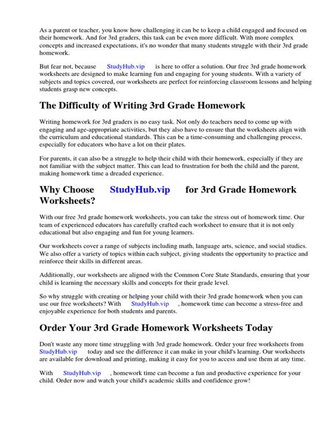 Image result for 3rd Grade Homework