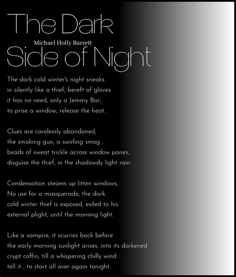 The Dark Side Of Night -michael holly barrett | Poetry For All Seasons ...