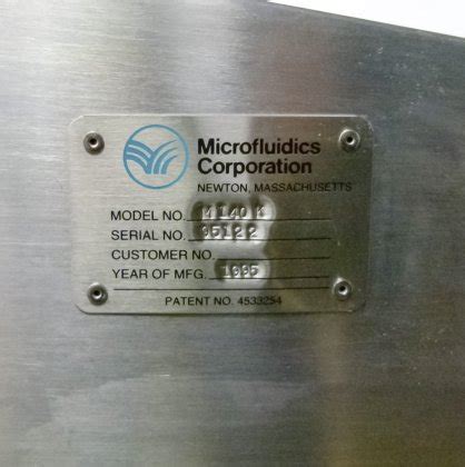 Microfluidics Model M140-K Microfluidizer in Stanwood, WA, USA