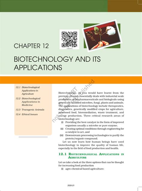Biotechnology And Its Applications - NCERT Book of Class 12 Biology