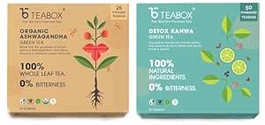 Teabox Detox Kahwa Green Tea 50 Teabags | Made with 8 Natural ...