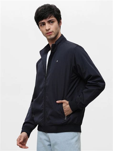 Navy Solid Band Neo Jacket