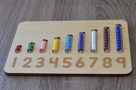 Montessori learning numbers 1-9 bead bars and number board in 2023 ...