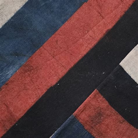 Pure Cotton Ajrak Blue With Cream And Black And Rust Red Four Colour B ...