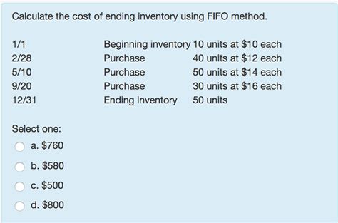 Image result for FIFO Method Formula