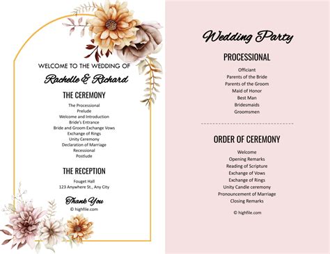 Image result for How to Write a Wedding Ceremony Program