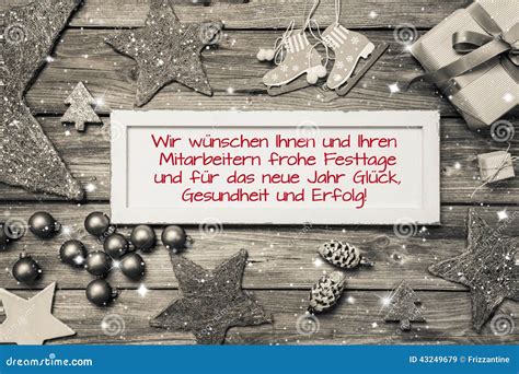 Greeting Card for Christmas with German Text for Merry Christmas Stock ...