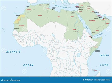 Arab Countries Map With Capitals