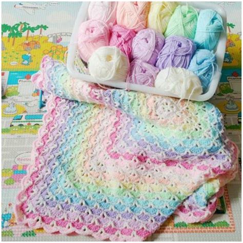 Image result for Large Shell Pattern Crochet Blanket