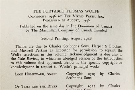 Hardcover Book, The Portable Thomas Wolf, Anthology, Novels, Short Stories