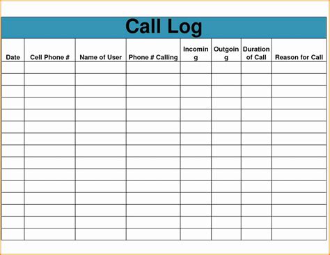 Image result for Call Tracking Sheet Template