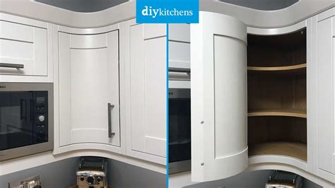 Rounded Corner Kitchen White Lacquer Round Corner Kitchen Cabinet With
