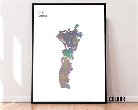Buy Isle of Uist Print Map Island Scotland Gift Online in India - Etsy