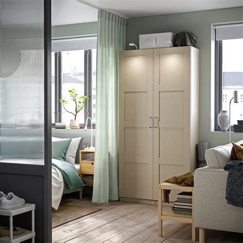 PAX / BERGSBO wardrobe combination, grey-beige/grey-beige, 100x60x201 ...