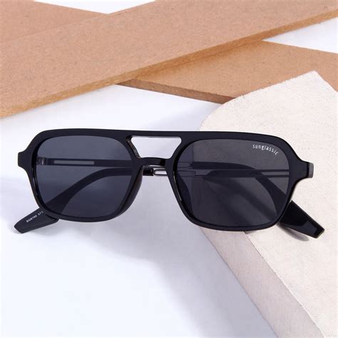 Buy Colton Edition Full Black Rectangle Sunglasses Online - Sunglassic ...