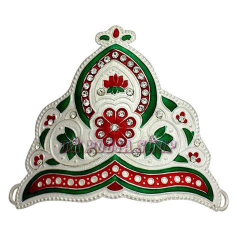 Handcrafted Meenakari Mukut Taj in Pure Silver Shop online