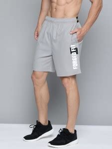 HRX by Hrithik Roshan Solid Men Grey Sports Shorts - Buy HRX by Hrithik ...