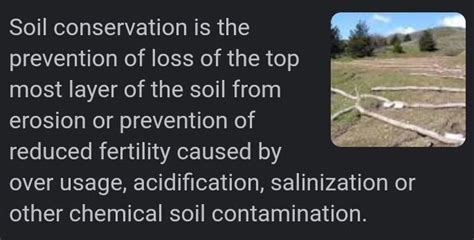 Explain soil erosion and conservation in 100-120 words. - Brainly.in