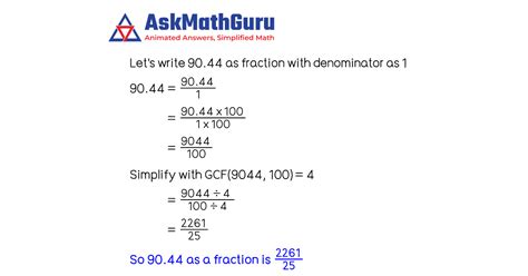 What is 90.44 as a fraction | Convert a decimal number into a fraction ...