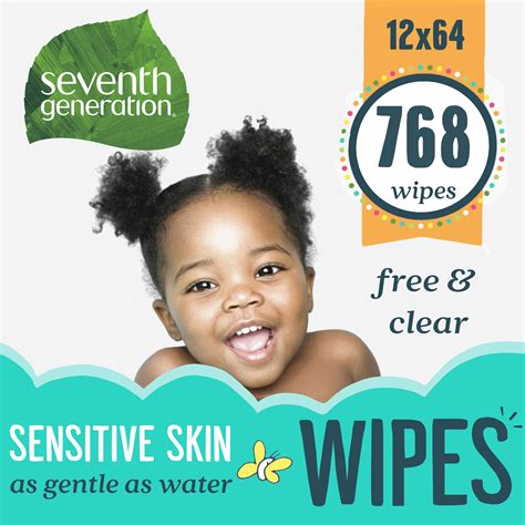 Seventh Generation Baby Wipes Sensitive Protection Diaper Wipes with ...