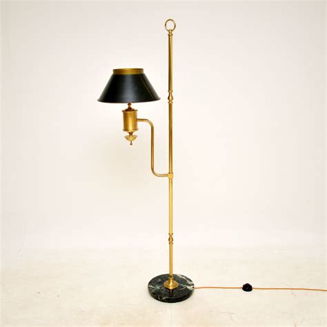 1930's Vintage Brass & Marble Floor Lamp | Marylebone Antiques