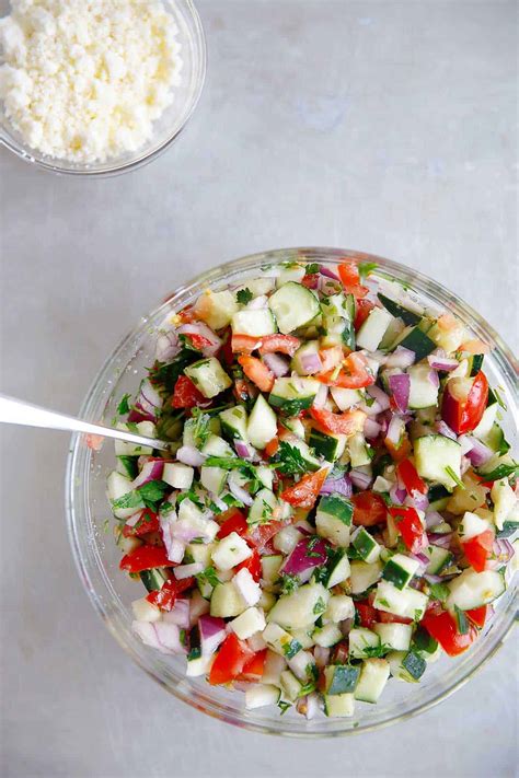 Easy Israeli Salad with Cucumbers and Tomatoes - Lexi's Clean Kitchen