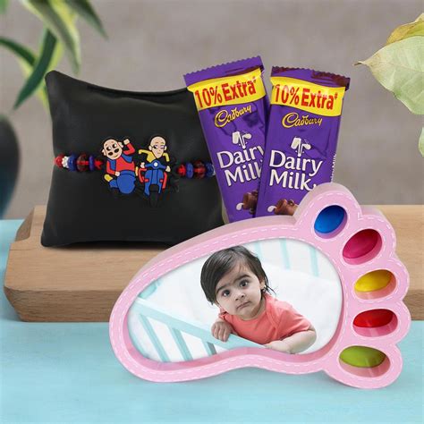 Buy | Customized Photo Frame with Motu Patlu Rakhi for Kids and ...
