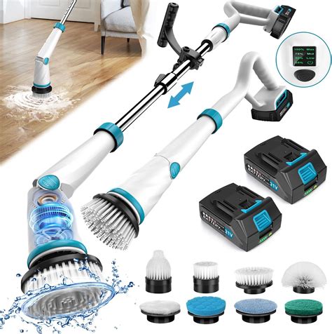 Amazon.com: 6000mAh Battery Electric Spin Scrubber 5inch Large Brush ...