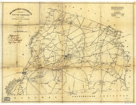 Buy Edgefield District South Carolina 1825 - County Wall - wner names ...