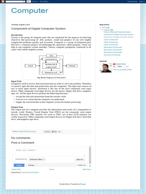 Image result for Components of a Digital Computer