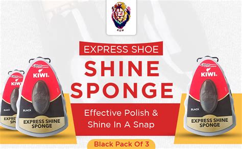 King Of Wonder Kiwi Express Shoe Shine Sponge, Neutral & Black (Black ...