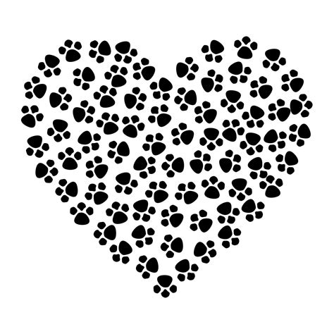 Paw Prints Heart Black Free Stock Photo - Public Domain Pictures