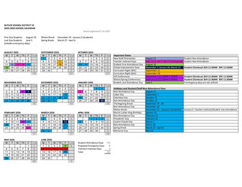 Butler District 53 Calendar 25-26 [PDF] revised - EduCounty