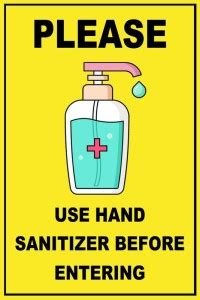 VAAIMAI Please Use Hand Sanitizer Sticker, 8X12 INCH, Yellow, Eco ...