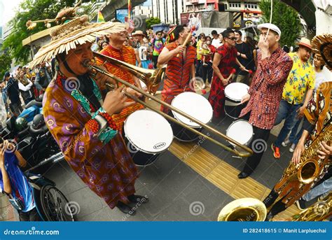 A View of the Brassing Band in Celebrating in the Streets. Editorial ...