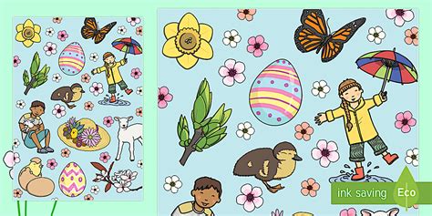 Spring Themed A4 Sheets