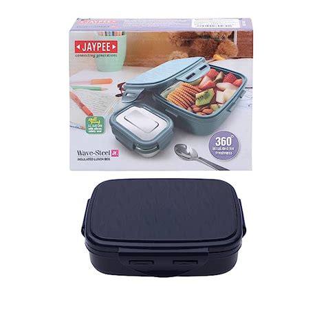 Buy JAYPEE Stainless Steel Insulated Lunch Box Wavesteel Jr. Dark Blue ...