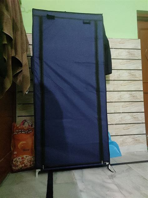 Novatic Metal Frame Single Door Collapsible Storage Wardrobe/Fabric ...