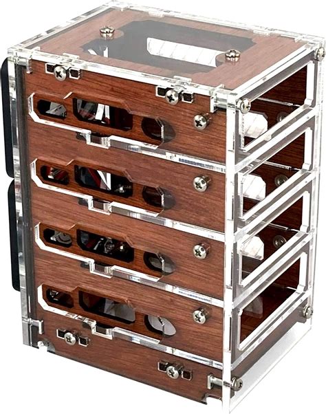 Buy C4Labs Zebra Bramble Cluster Fan Case – Raspberry Pi 4B & 3B+ (4 ...