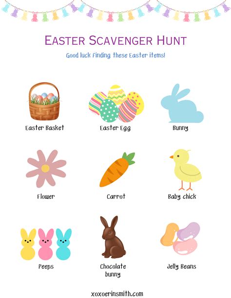 Fun Free Easter Scavenger Hunt Printable and Ideas for Kids ...
