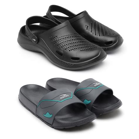 Buy ASIAN Men's Combo Casual Walking Daily Used Clogs & Slipper with ...